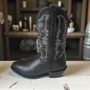 Laredo Black Leather Western Cowboy Boots Men 9D Ranch Rodeo Vintage Country